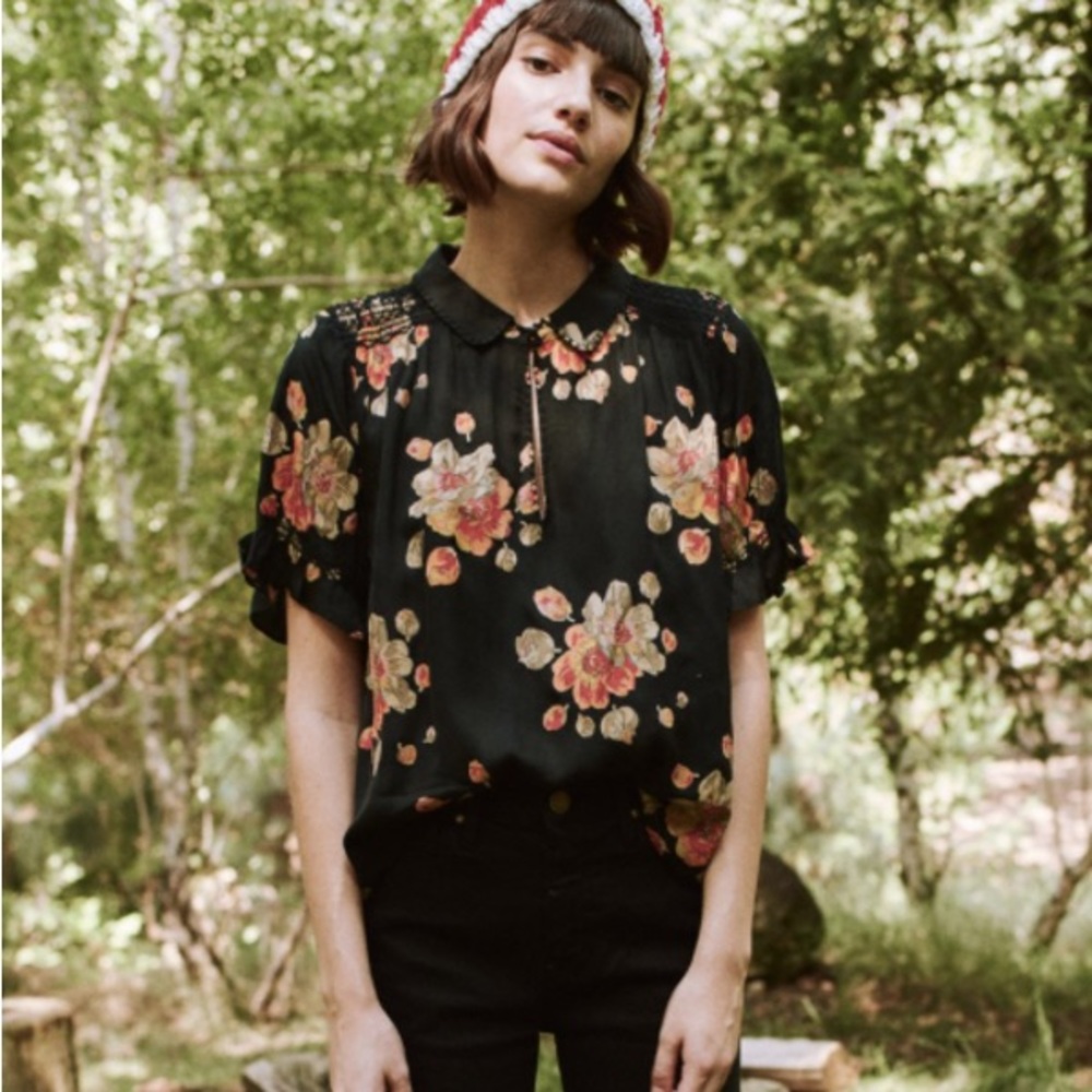 The GREAT black floral ornament top